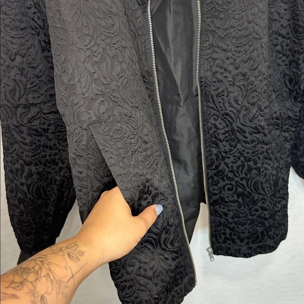 ASOS Black Textured Bomber Jacket‎ Medium jacquard bomber jacket men’s quilted